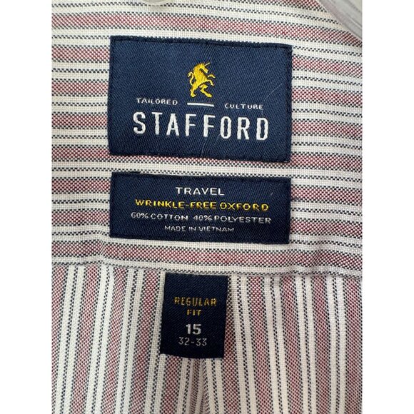 Two Chaps and Stafford Mens Classic Fit Wrinkle-Free Broadcloth Dress Shirts 15 - Picture 16 of 16